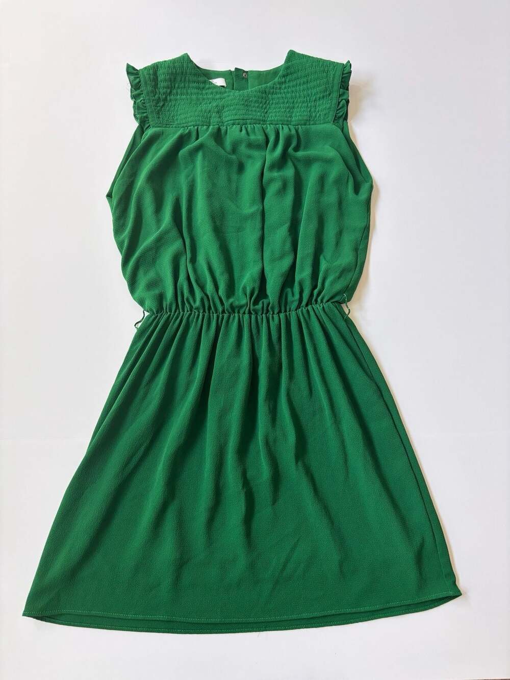 Mango Suit Collection Green Sleeveless Ruffled Mini Dress